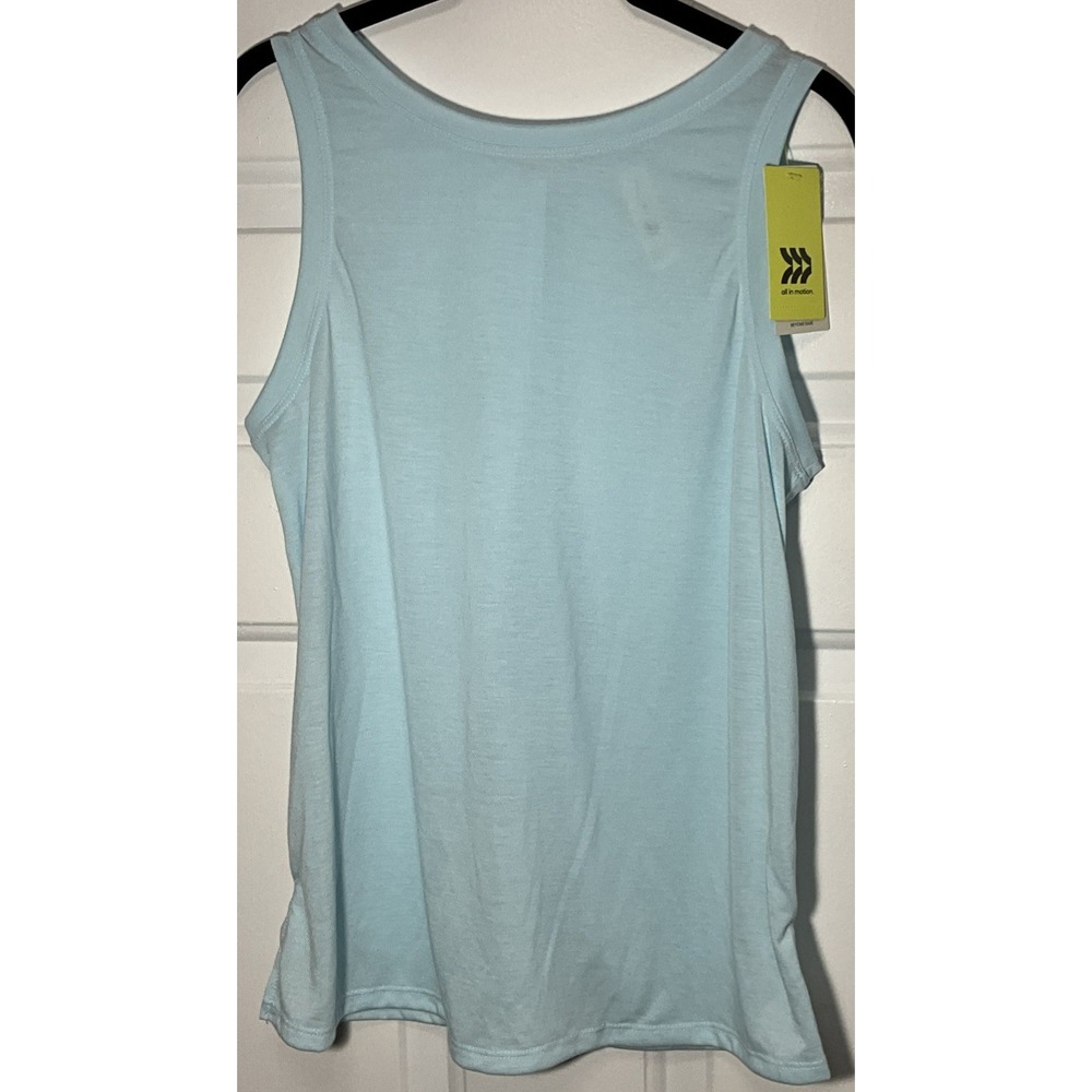 All In Motion Regular Fit Long Length Beyond Ease Teal Tank Top Women's Small